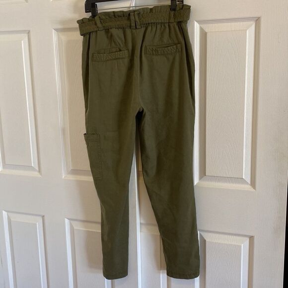 Elevenses Elastic waist Linen Rayon Green Pants - Picture 5 of 7